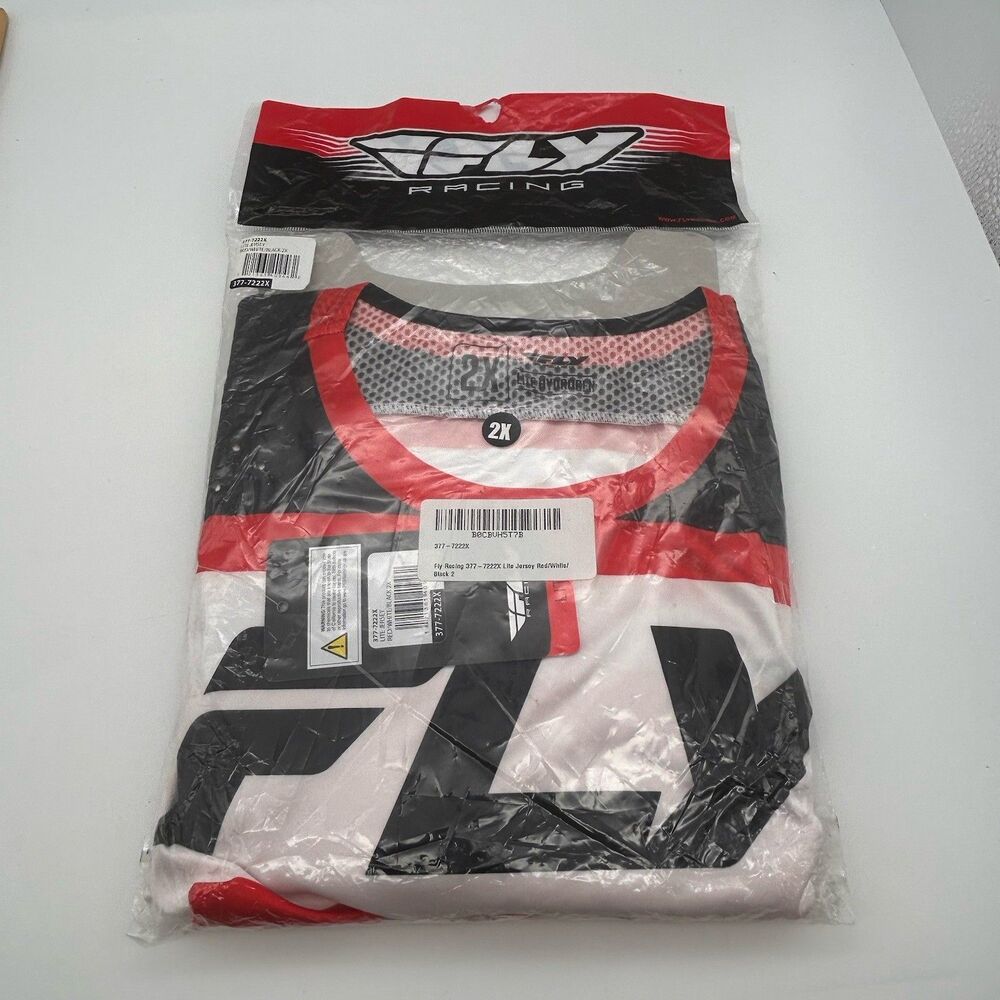 Fly Racing Lite Motocross Jersey Mens 2X Red White Black MX Dirt Bike New